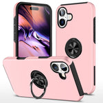 Custodia per telefono con supporto magnetico ad anello in TPU ibrido PC, For iPhone 17 Pro Max, For iPhone 17, For iPhone Air