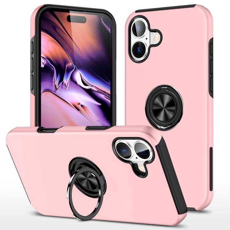 Custodia per telefono con supporto magnetico ad anello in TPU ibrido PC, For iPhone 17 Pro Max, For iPhone 17, For iPhone Air