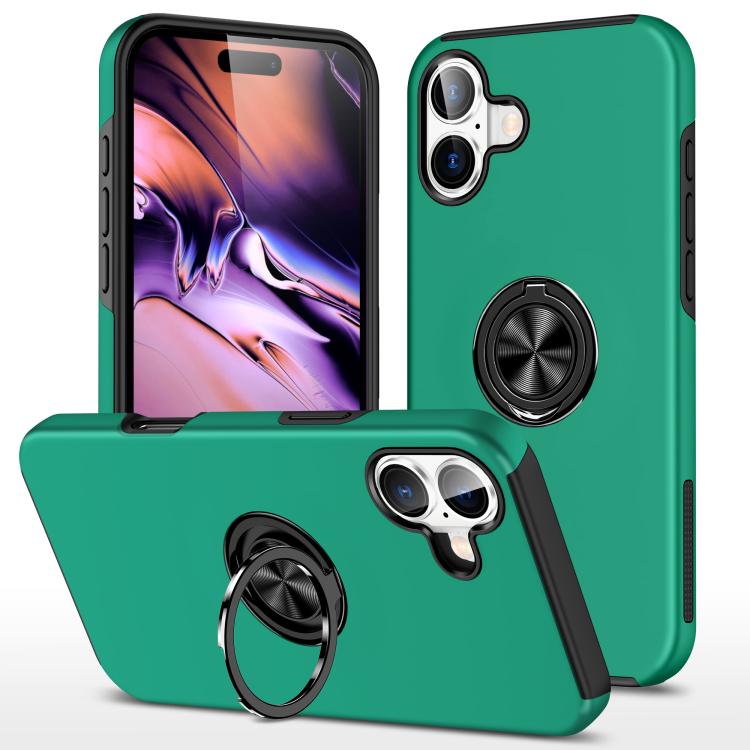 Custodia per telefono con supporto magnetico ad anello in TPU ibrido PC, For iPhone 17 Pro Max, For iPhone 17, For iPhone Air