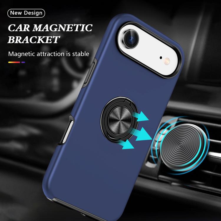 Custodia per telefono con supporto magnetico ad anello in TPU ibrido PC, For iPhone 16 Pro Max, For iPhone 16 Pro, For iPhone 16 Plus