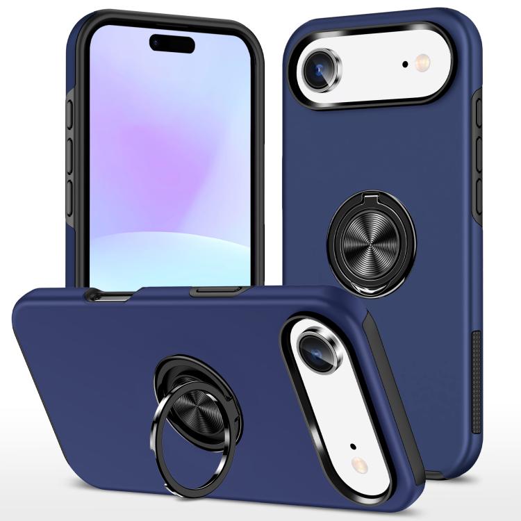 Custodia per telefono con supporto magnetico ad anello in TPU ibrido PC, For iPhone 16 Pro Max, For iPhone 16 Pro, For iPhone 16 Plus