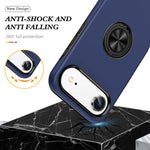 Custodia per telefono con supporto magnetico ad anello in TPU ibrido PC, For iPhone 16 Pro Max, For iPhone 16 Pro, For iPhone 16 Plus