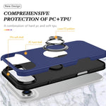 Custodia per telefono con supporto magnetico ad anello in TPU ibrido PC, For iPhone 16 Pro Max, For iPhone 16 Pro, For iPhone 16 Plus