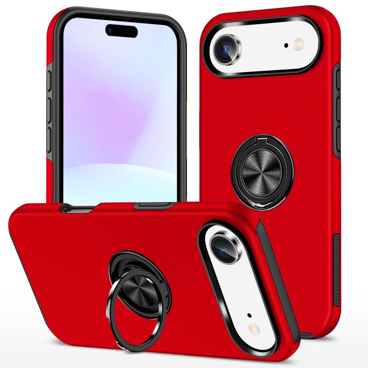 Custodia per telefono con supporto magnetico ad anello in TPU ibrido PC, For iPhone 16 Pro Max, For iPhone 16 Pro, For iPhone 16 Plus