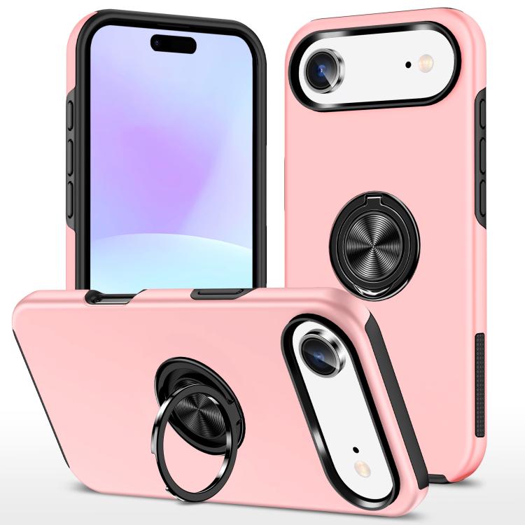 Custodia per telefono con supporto magnetico ad anello in TPU ibrido PC, For iPhone 16 Pro Max, For iPhone 16 Pro, For iPhone 16 Plus