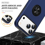 Custodia per telefono con supporto magnetico ad anello in TPU ibrido PC, For iPhone 18 Pro, For iPhone 18 Pro Max, For iPhone 17e / 16e