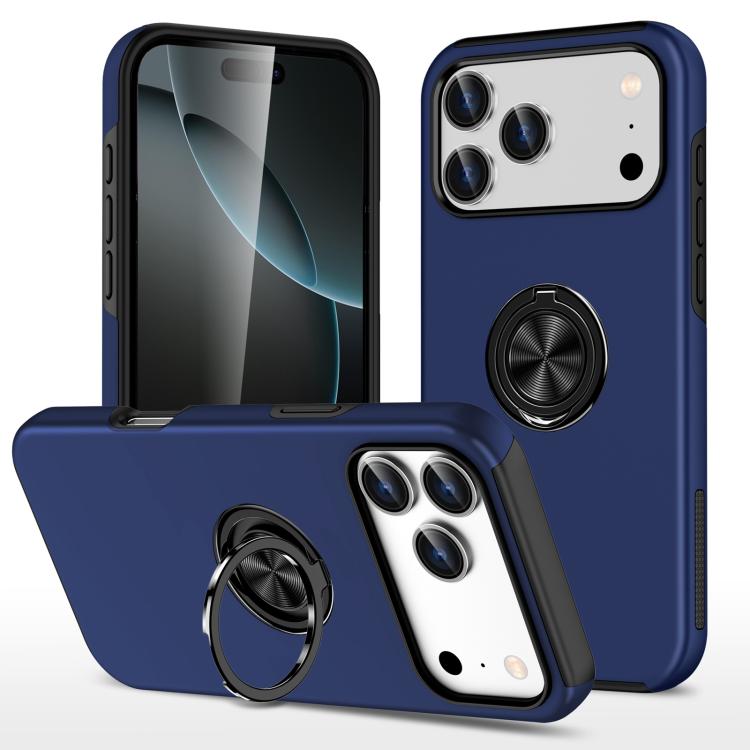 Custodia per telefono con supporto magnetico ad anello in TPU ibrido PC, For iPhone 17 Pro Max, For iPhone 17, For iPhone Air
