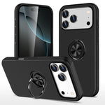 Custodia per telefono con supporto magnetico ad anello in TPU ibrido PC, For iPhone 17 Pro Max, For iPhone 17, For iPhone Air