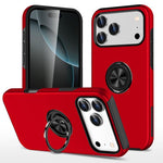 Custodia per telefono con supporto magnetico ad anello in TPU ibrido PC, For iPhone 17 Pro Max, For iPhone 17, For iPhone Air