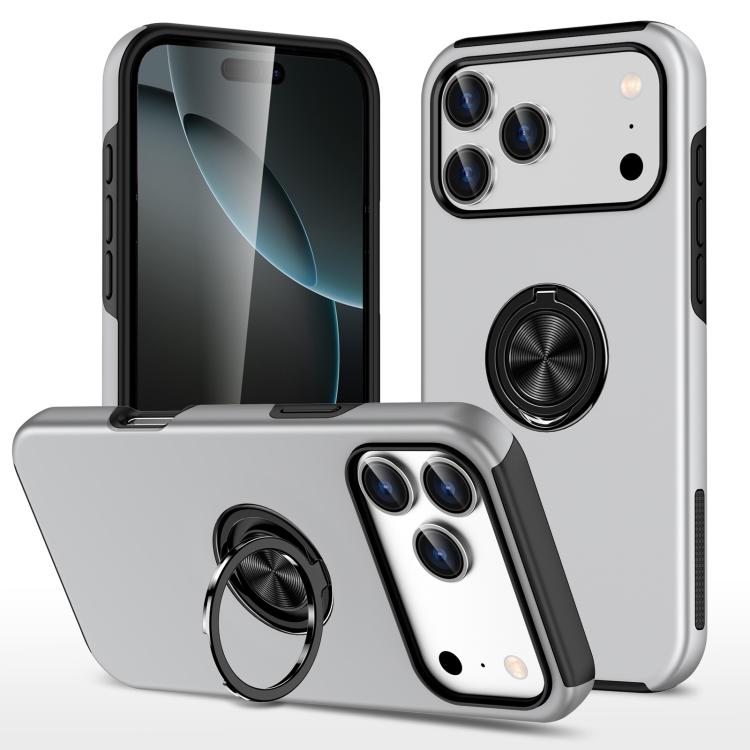 Custodia per telefono con supporto magnetico ad anello in TPU ibrido PC, For iPhone 17 Pro Max, For iPhone 17, For iPhone Air