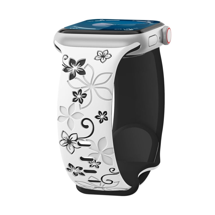 Cinturino per orologio in silicone goffrato bicolore Bauhinia, For Apple Watch SE 40mm, For Apple Watch SE 44mm, For Apple Watch Series 6 40mm, For Apple Watch Series 6 44mm
