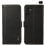 Custodia per telefono in vera pelle Litchi magnetica laterale KHAZNEH RFID, For Samsung Galaxy A36, For Samsung Galaxy A16 5G, For Samsung Galaxy A06 4G