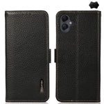 Custodia per telefono in vera pelle Litchi magnetica laterale KHAZNEH RFID, For Samsung Galaxy A36, For Samsung Galaxy A16 5G, For Samsung Galaxy A06 4G