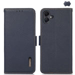 Custodia per telefono in vera pelle Litchi magnetica laterale KHAZNEH RFID, For Samsung Galaxy A36, For Samsung Galaxy A16 5G, For Samsung Galaxy A06 4G
