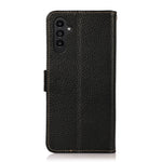 Custodia per telefono in vera pelle Litchi magnetica laterale KHAZNEH RFID, For Samsung Galaxy A36, For Samsung Galaxy A16 5G, For Samsung Galaxy A06 4G