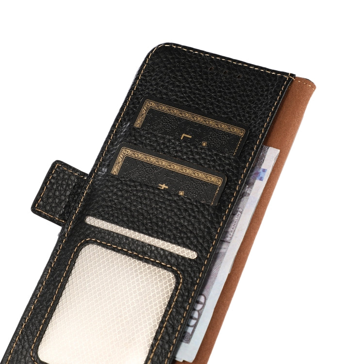 Custodia per telefono in vera pelle Litchi magnetica laterale KHAZNEH RFID, For Samsung Galaxy A36, For Samsung Galaxy A16 5G, For Samsung Galaxy A06 4G