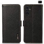 Custodia per telefono in vera pelle Litchi magnetica laterale KHAZNEH RFID, For Samsung Galaxy A37 5G, For Samsung Galaxy A27 5G, For Samsung Galaxy A07 5G, For Samsung Galaxy A17 5G/A18 5G, For Samsung Galaxy A56 5G, For Samsung Galaxy A26 5G