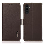 Custodia per telefono in vera pelle Litchi magnetica laterale KHAZNEH RFID, For Samsung Galaxy A37 5G, For Samsung Galaxy A27 5G, For Samsung Galaxy A07 5G, For Samsung Galaxy A17 5G/A18 5G, For Samsung Galaxy A56 5G, For Samsung Galaxy A26 5G