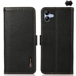Custodia per telefono in vera pelle Litchi magnetica laterale KHAZNEH RFID, For Samsung Galaxy A37 5G, For Samsung Galaxy A27 5G, For Samsung Galaxy A07 5G, For Samsung Galaxy A17 5G/A18 5G, For Samsung Galaxy A56 5G, For Samsung Galaxy A26 5G
