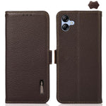 Custodia per telefono in vera pelle Litchi magnetica laterale KHAZNEH RFID, For Samsung Galaxy A37 5G, For Samsung Galaxy A27 5G, For Samsung Galaxy A07 5G, For Samsung Galaxy A17 5G/A18 5G, For Samsung Galaxy A56 5G, For Samsung Galaxy A26 5G