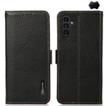 Custodia per telefono in vera pelle Litchi magnetica laterale KHAZNEH RFID, For Samsung Galaxy A37 5G, For Samsung Galaxy A27 5G, For Samsung Galaxy A07 5G, For Samsung Galaxy A17 5G/A18 5G, For Samsung Galaxy A56 5G, For Samsung Galaxy A26 5G