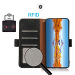 Custodia per telefono in vera pelle Litchi magnetica laterale KHAZNEH RFID, For Samsung Galaxy A37 5G, For Samsung Galaxy A27 5G, For Samsung Galaxy A07 5G, For Samsung Galaxy A17 5G/A18 5G, For Samsung Galaxy A56 5G, For Samsung Galaxy A26 5G