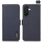 Custodia per telefono in vera pelle Litchi magnetica laterale KHAZNEH RFID, For Samsung Galaxy A37 5G, For Samsung Galaxy A27 5G, For Samsung Galaxy A07 5G, For Samsung Galaxy A17 5G/A18 5G, For Samsung Galaxy A56 5G, For Samsung Galaxy A26 5G