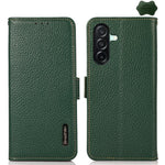 Custodia per telefono in vera pelle Litchi magnetica laterale KHAZNEH RFID, For Samsung Galaxy A37 5G, For Samsung Galaxy A27 5G, For Samsung Galaxy A07 5G, For Samsung Galaxy A17 5G/A18 5G, For Samsung Galaxy A56 5G, For Samsung Galaxy A26 5G