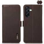 Custodia per telefono in vera pelle Litchi magnetica laterale KHAZNEH RFID, For Samsung Galaxy A37 5G, For Samsung Galaxy A27 5G, For Samsung Galaxy A07 5G, For Samsung Galaxy A17 5G/A18 5G, For Samsung Galaxy A56 5G, For Samsung Galaxy A26 5G