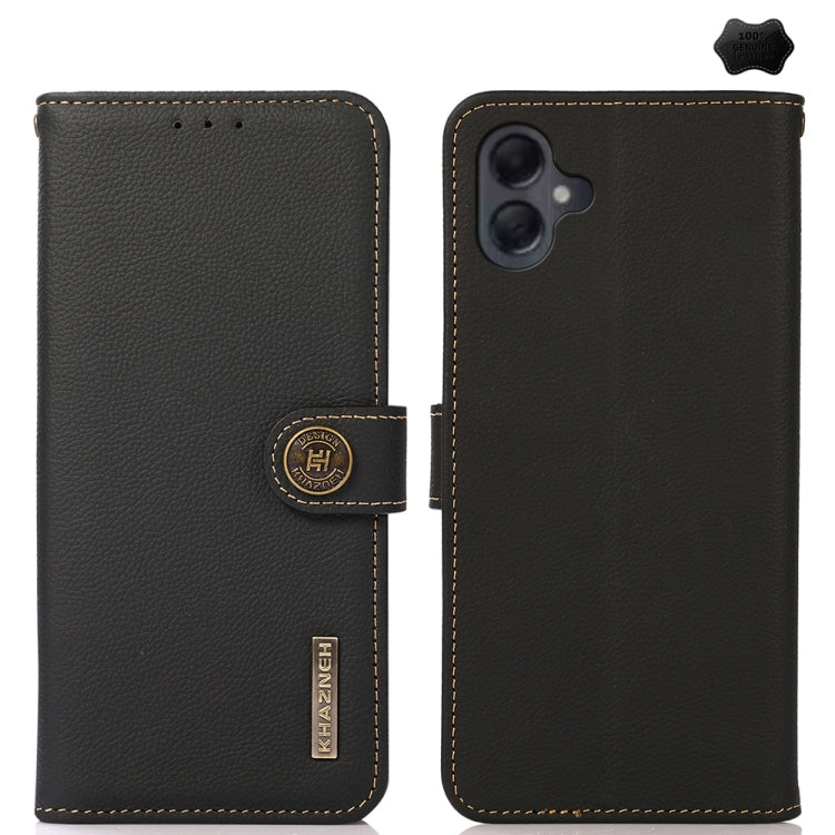 Custodia per telefono RFID in vera pelle KHAZNEH Custer, For Samsung Galaxy A06 4G