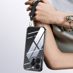 Custodia per telefono con cornice morbida in TPU trasparente elettrolitico SULADA con cinturino da polso, For iPhone 13 Pro Max, For iPhone 13 Pro, For iPhone 13