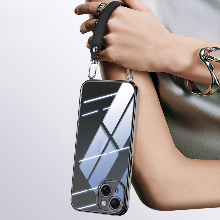 Custodia per telefono con cornice morbida in TPU trasparente elettrolitico SULADA con cinturino da polso, For iPhone 13 Pro Max, For iPhone 13 Pro, For iPhone 13