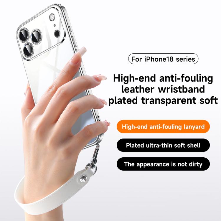Custodia per telefono con cornice morbida in TPU trasparente elettrolitico SULADA con cinturino da polso, For iPhone 13 Pro Max, For iPhone 13 Pro, For iPhone 13