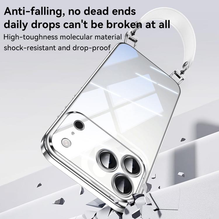 Custodia per telefono con cornice morbida in TPU trasparente elettrolitico SULADA con cinturino da polso, For iPhone 13 Pro Max, For iPhone 13 Pro, For iPhone 13