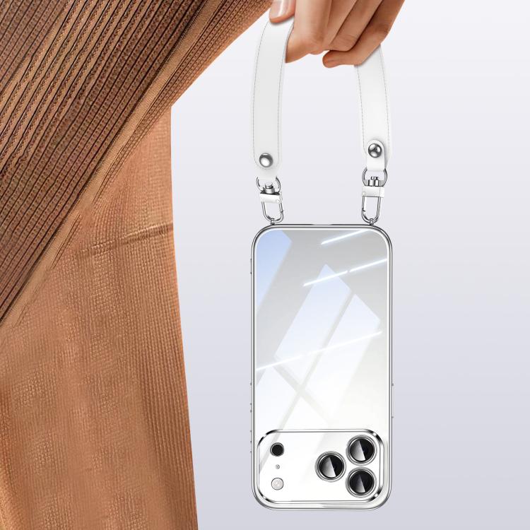 Custodia per telefono con cornice morbida in TPU trasparente elettrolitico SULADA con cinturino da polso, For iPhone 13 Pro Max, For iPhone 13 Pro, For iPhone 13