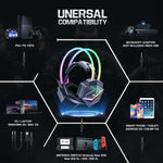 ONIKUMA X20 RGB Cuffie da gioco cablate colorate montate sulla testa, lunghezza: 1,8 m, X20