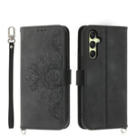 Custodia per telefono in pelle con portafoglio in rilievo con fiori Skin Feel, For Samsung Galaxy A57 5G, For Samsung Galaxy A37 5G, For Galaxy A27 5G, For Samsung Galaxy A26 5G / A16 / A17 4G