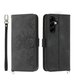 Custodia per telefono in pelle con portafoglio in rilievo con fiori Skin Feel, For Samsung Galaxy A57 5G, For Samsung Galaxy A37 5G, For Galaxy A27 5G, For Samsung Galaxy A26 5G / A16 / A17 4G
