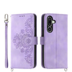 Custodia per telefono in pelle con portafoglio in rilievo con fiori Skin Feel, For Samsung Galaxy A57 5G, For Samsung Galaxy A37 5G, For Galaxy A27 5G, For Samsung Galaxy A26 5G / A16 / A17 4G