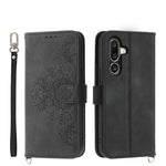 Custodia per telefono in pelle con portafoglio in rilievo con fiori Skin Feel, For Samsung Galaxy A57 5G, For Samsung Galaxy A37 5G, For Galaxy A27 5G, For Samsung Galaxy A26 5G / A16 / A17 4G