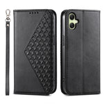 Custodia magnetica per telefono in pelle di vitello con griglia cubica, For Samsung Galaxy A06 4G / 5G / A07 4G, For Samsung Galaxy M35