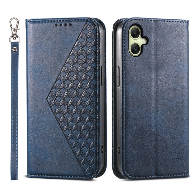 Custodia magnetica per telefono in pelle di vitello con griglia cubica, For Samsung Galaxy A06 4G / 5G / A07 4G, For Samsung Galaxy M35