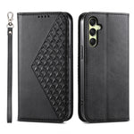 Custodia magnetica per telefono in pelle di vitello con griglia cubica, For Samsung Galaxy A57 5G, For Samsung Galaxy A37 5G, For Galaxy A27 5G, For Samsung Galaxy A26 5G / A16 / A17 4G