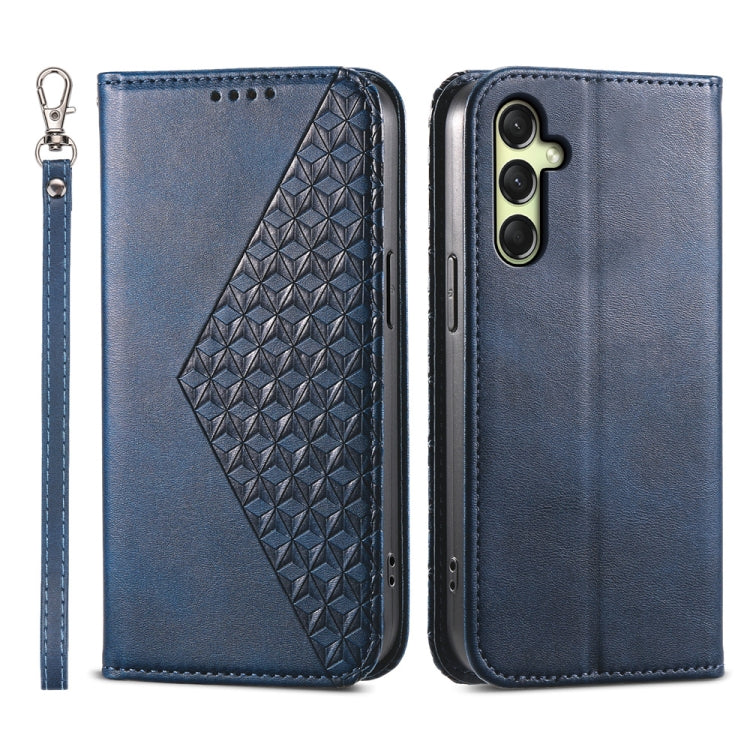 Custodia magnetica per telefono in pelle di vitello con griglia cubica, For Samsung Galaxy A57 5G, For Samsung Galaxy A37 5G, For Galaxy A27 5G, For Samsung Galaxy A26 5G / A16 / A17 4G