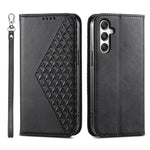 Custodia magnetica per telefono in pelle di vitello con griglia cubica, For Samsung Galaxy A06 4G / 5G / A07 4G, For Samsung Galaxy M35