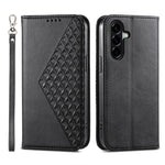 Custodia magnetica per telefono in pelle di vitello con griglia cubica, For Samsung Galaxy A57 5G, For Samsung Galaxy A37 5G, For Galaxy A27 5G, For Samsung Galaxy A26 5G / A16 / A17 4G