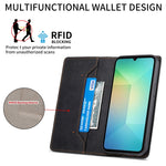 Custodia per telefono in pelle magnetica RFID a tinta unita per aziende, For Samsung Galaxy A06 4G / 5G / A07 4G, For Samsung Galaxy M35