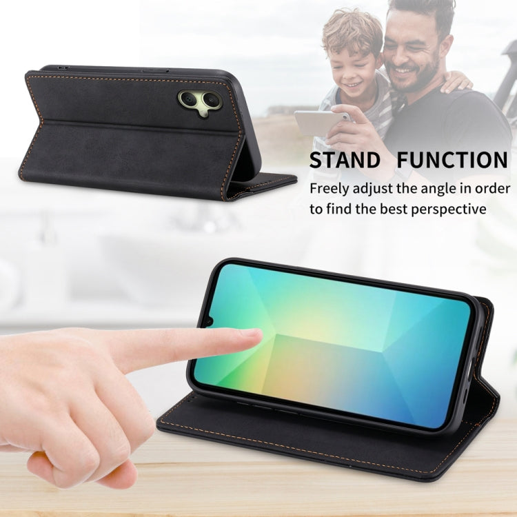 Custodia per telefono in pelle magnetica RFID a tinta unita per aziende, For Samsung Galaxy A06 4G / 5G / A07 4G, For Samsung Galaxy M35