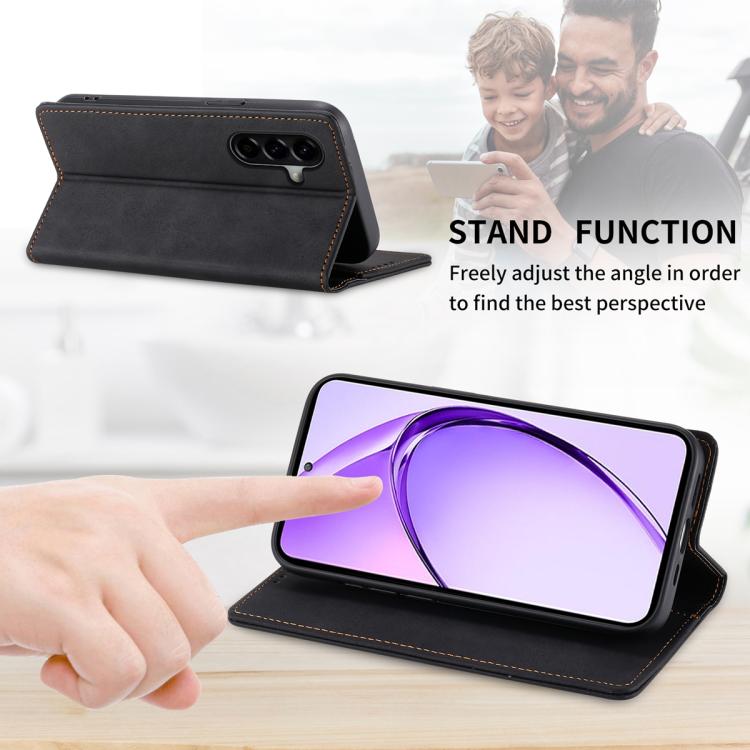 Custodia per telefono in pelle magnetica RFID a tinta unita per aziende, For Samsung Galaxy A57 5G, For Samsung Galaxy A37 5G, For Galaxy A27 5G, For Samsung Galaxy A26 5G / A16 / A17 4G