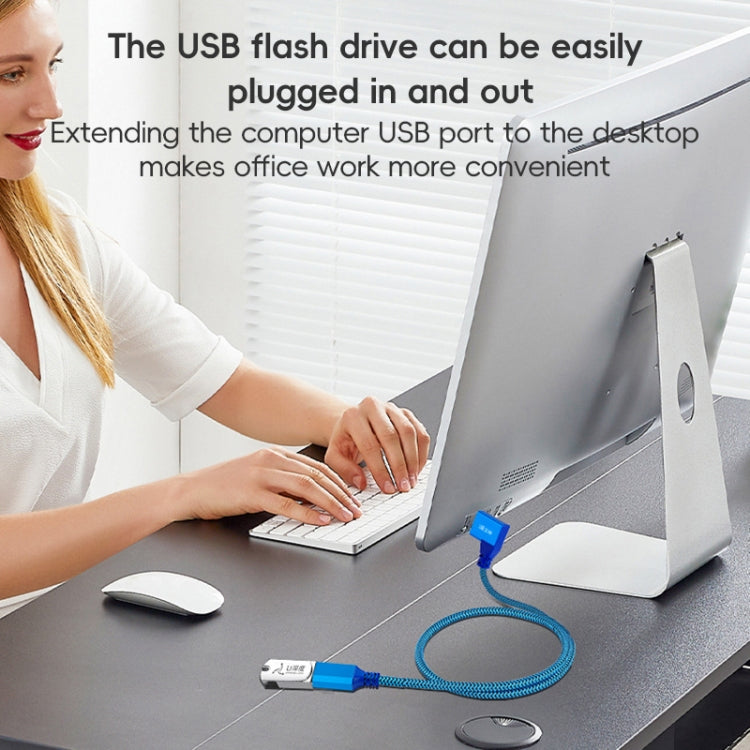 Cavo di prolunga a gomito laterale USB 3.0 femmina a USB 3.0 maschio per disco USB, mouse/tastiera/stampante, 1m